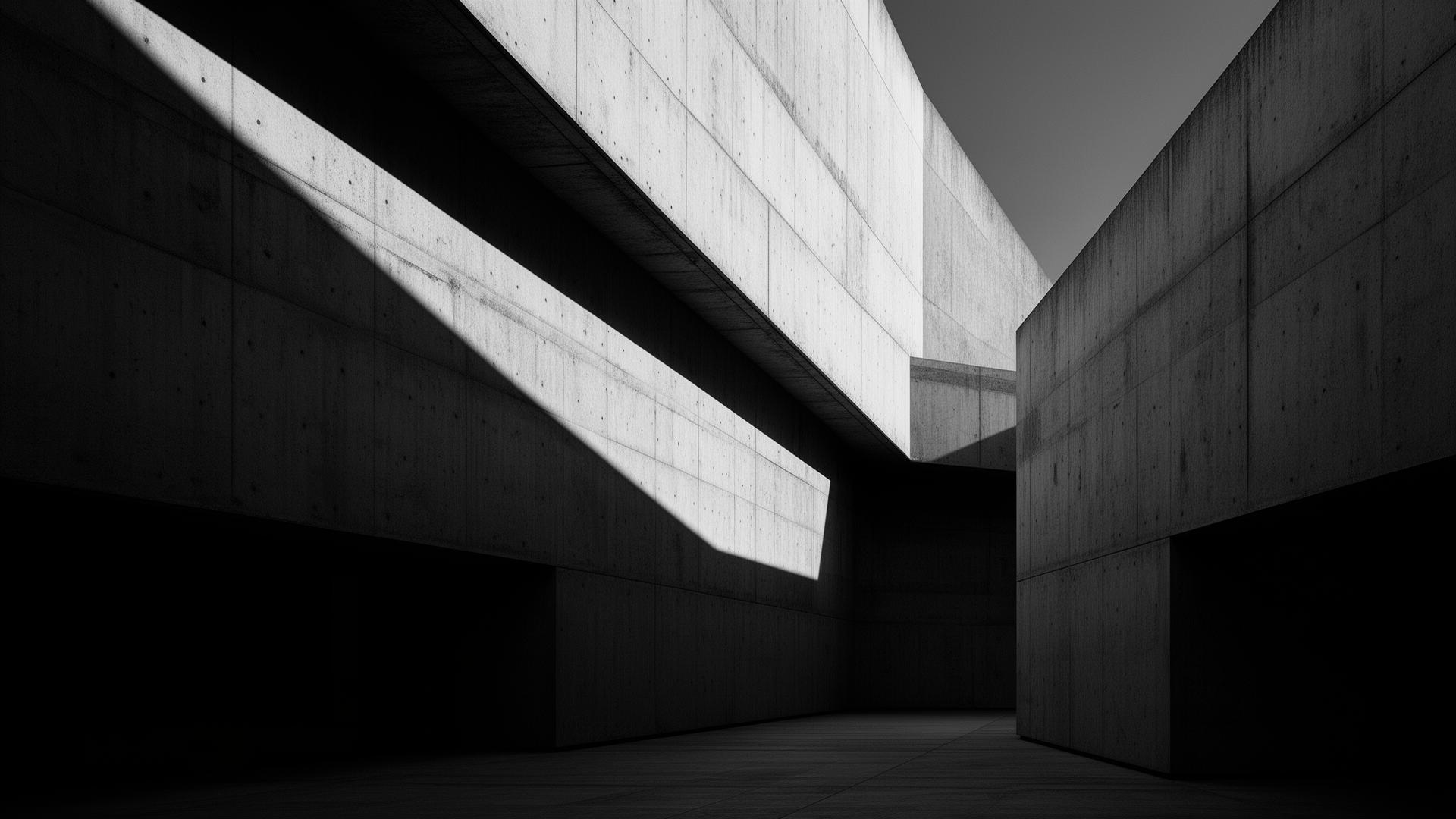 Arquitectura editorial: fachada de hormigón con sombras geométricas